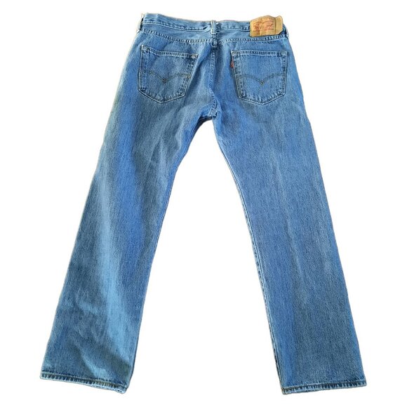 Levis 501 Jeans Mens Jeans 34 x 30 Stonewash 501-0193 Button Fly - Picture 6 of 12